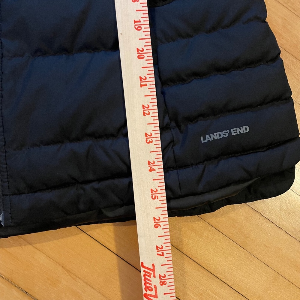 LANDS' END Down Puffer Coat Jacket 600 Fill Mock Neck Vent Hem Water Resistant - Picture 10 of 10